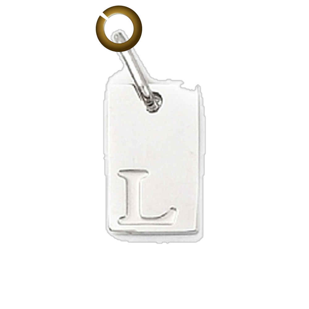 Rectangle Letter Charm - L charm with jump ring