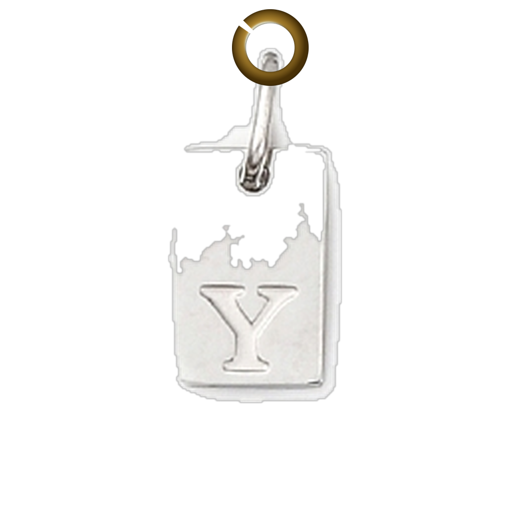 Rectangle Letter Charm - Y charm with jump ring