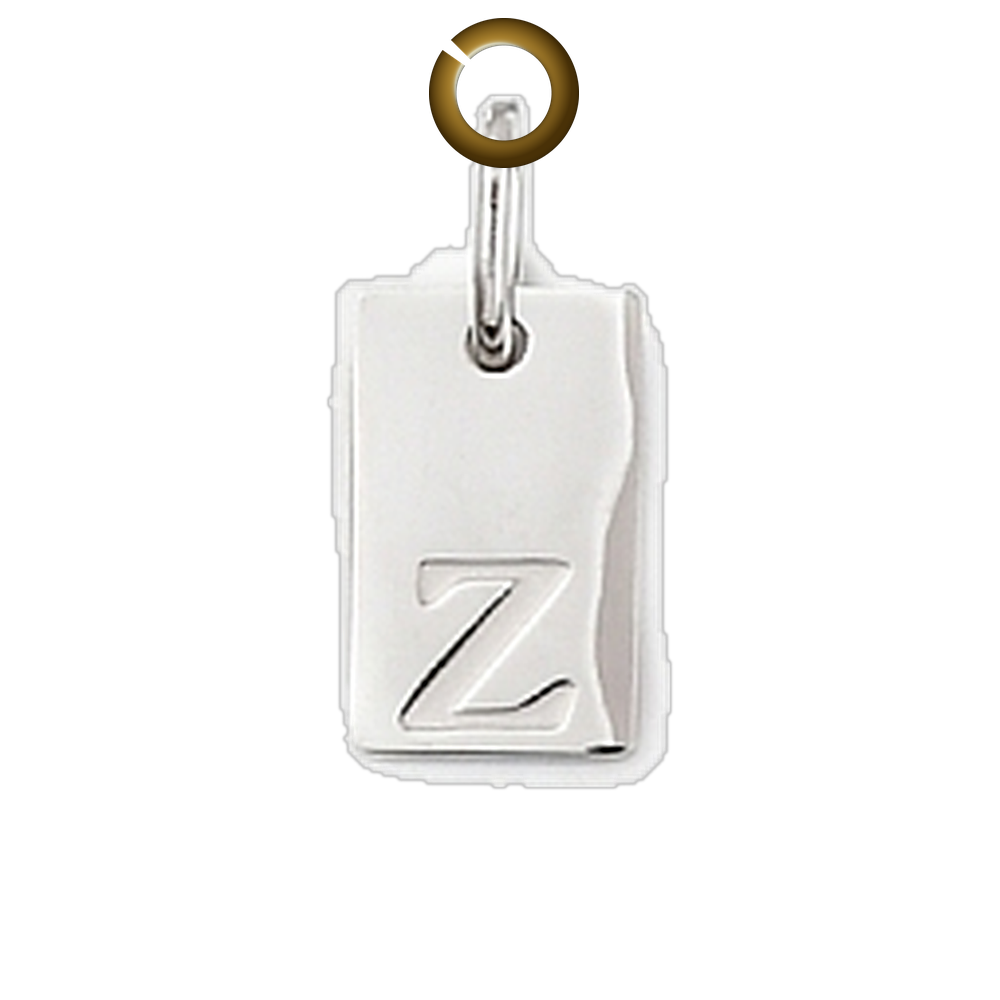 Rectangle Letter Charm - Z charm with jump ring