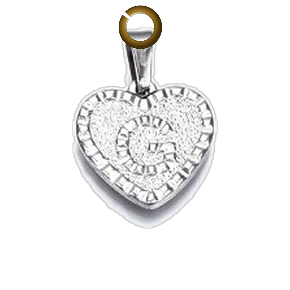 Heart Letter Charm - G charm with jump ring