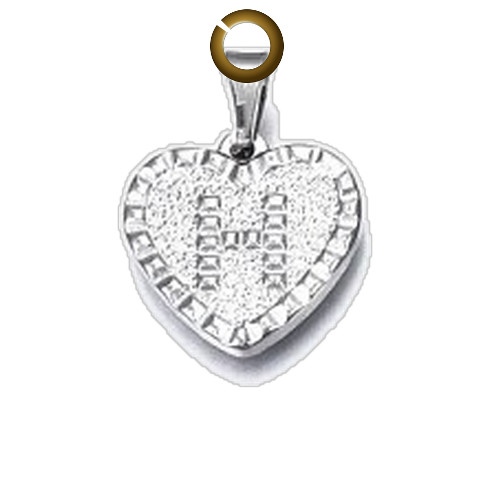 Heart Letter Charm - H charm with jump ring