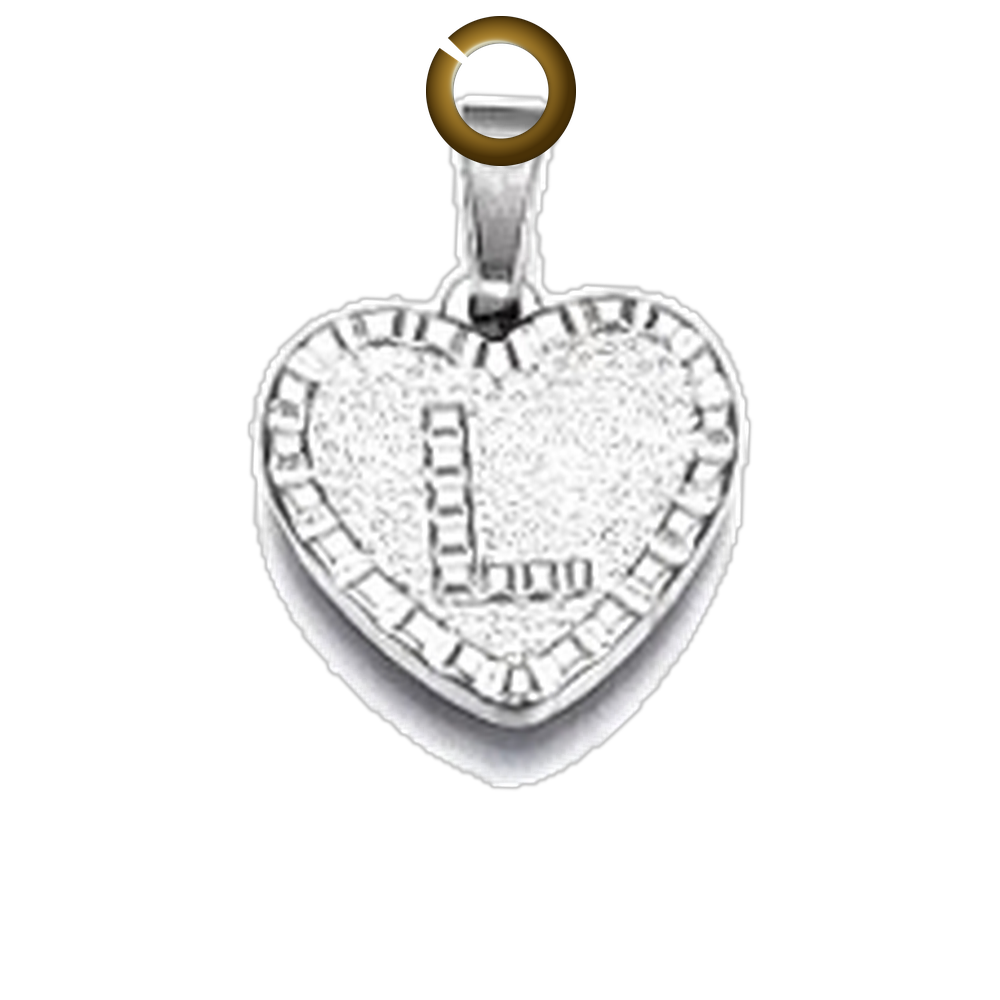 Heart Letter Charm - L charm with jump ring