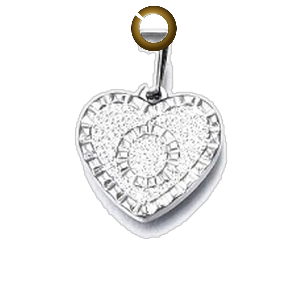 Heart Letter Charm - O charm with jump ring