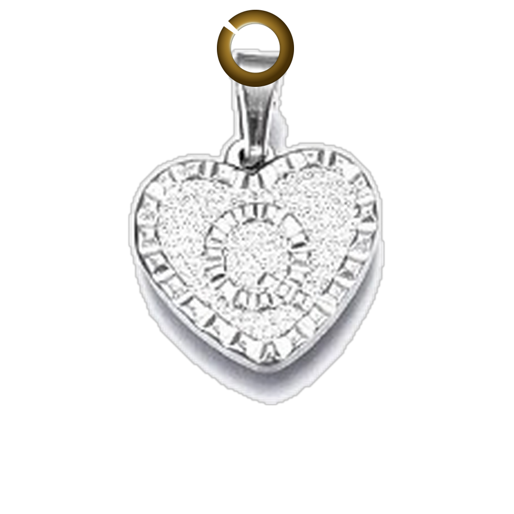 Heart Letter Charm - Q charm with jump ring