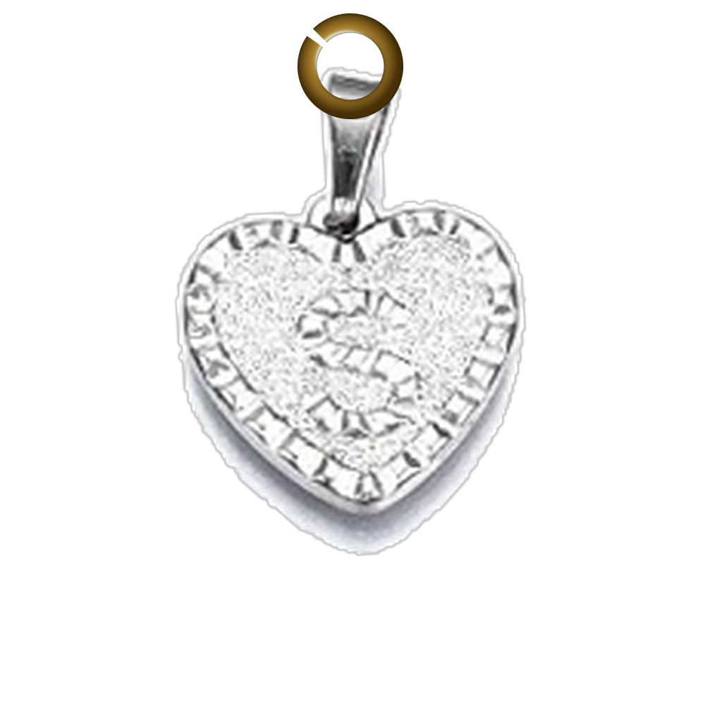 Heart Letter Charm - S charm with jump ring