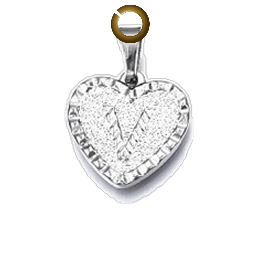 Heart Letter Charm - V charm with jump ring