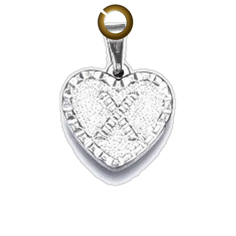 Heart Letter Charm - X charm with jump ring