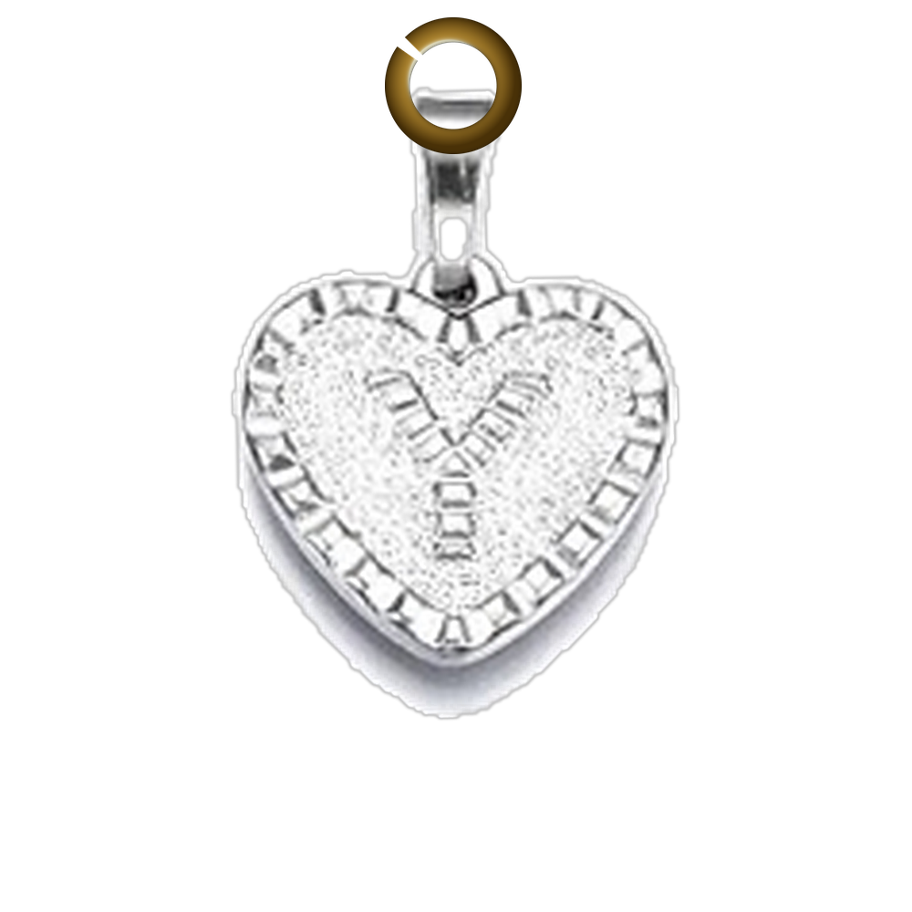 Heart Letter Charm - Y charm with jump ring