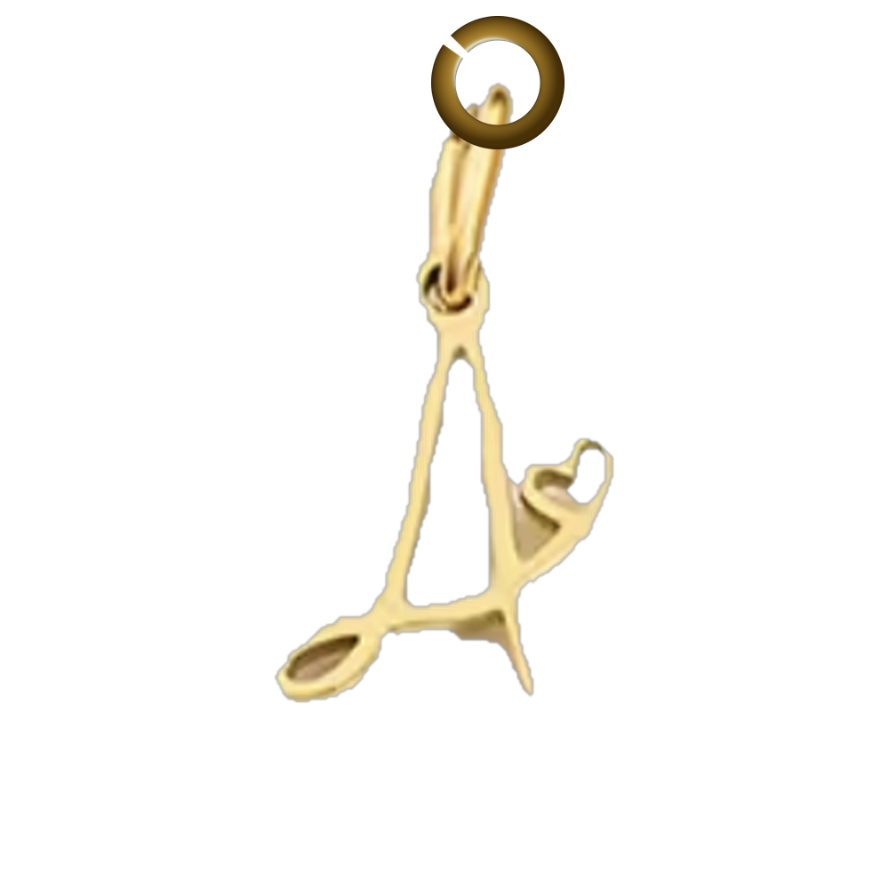Script Heart Letter Charm - A charm with jump ring