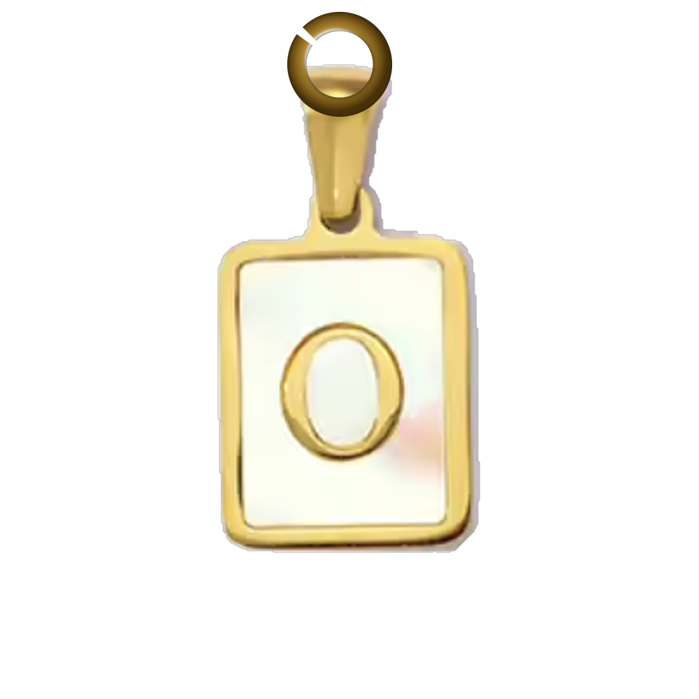 Mother of Pearl Letter Charm - O charm with jump ring