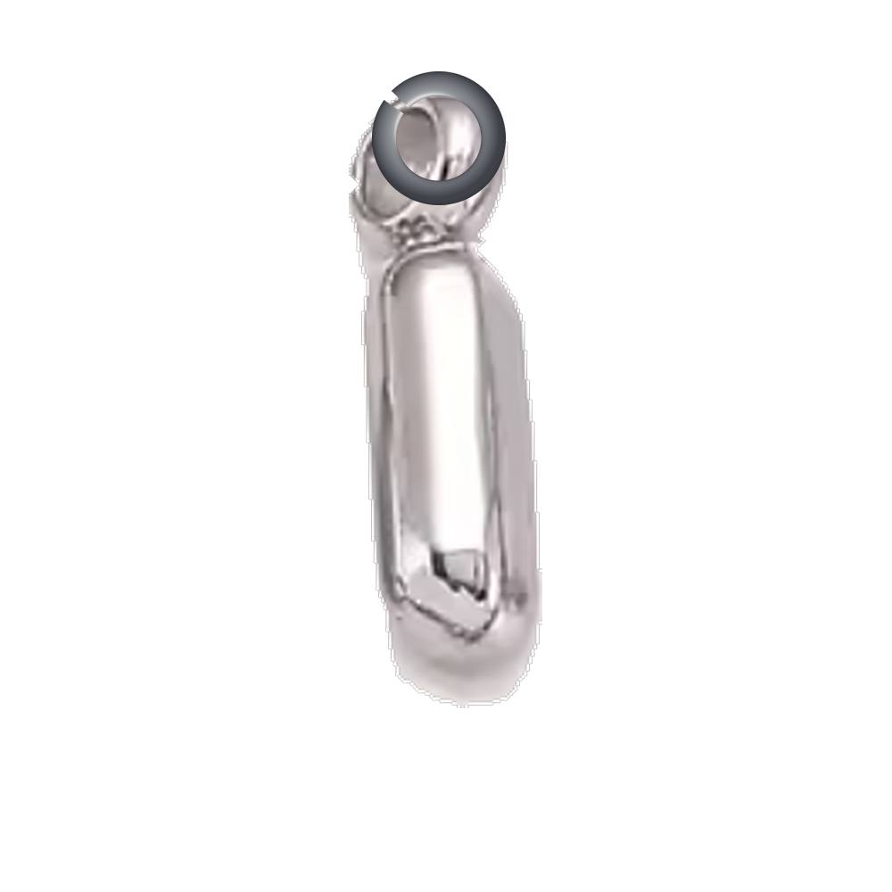 Silver Bubble Letter Charm - I charm with jump ring