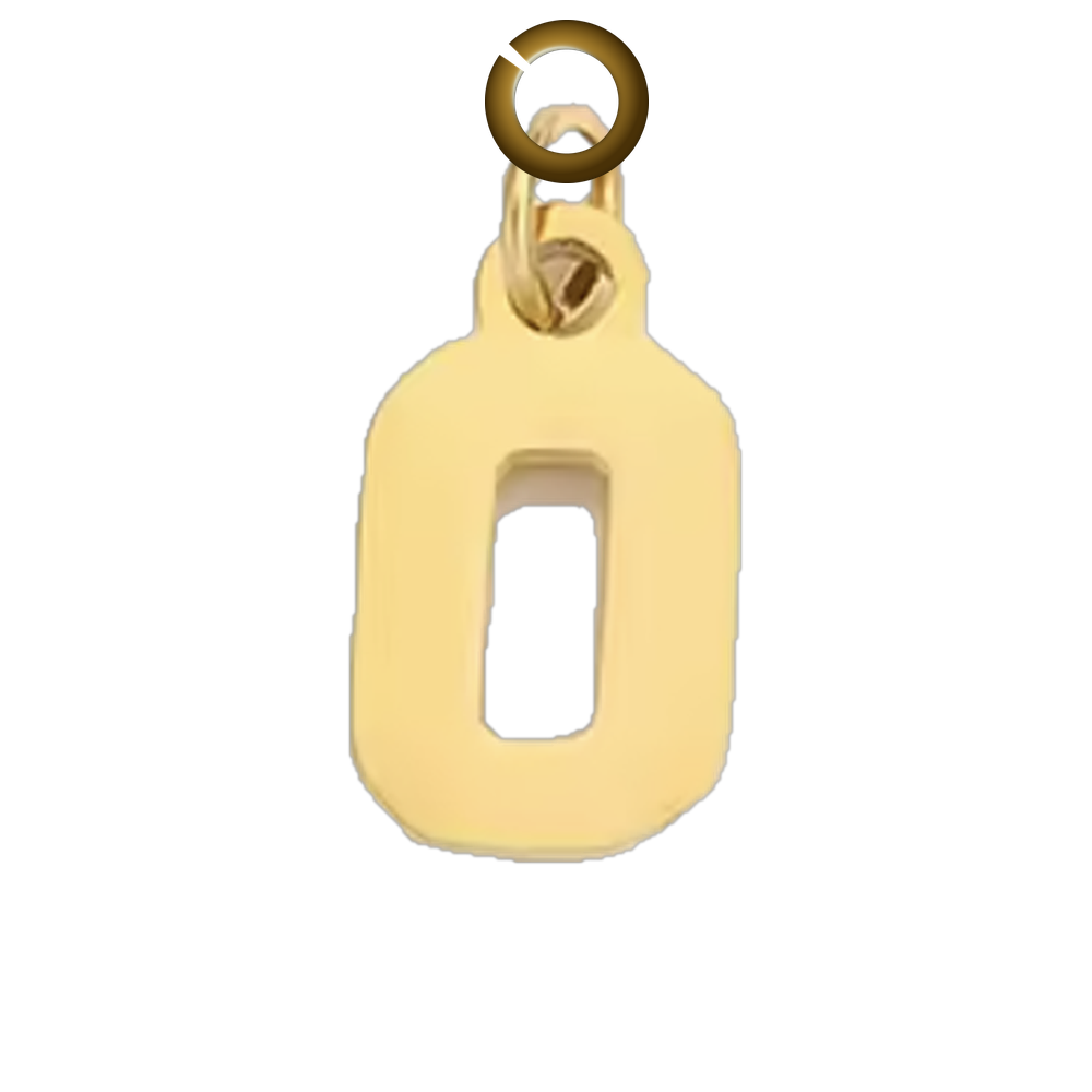 Block Number Charm - 0 charm with jump ring