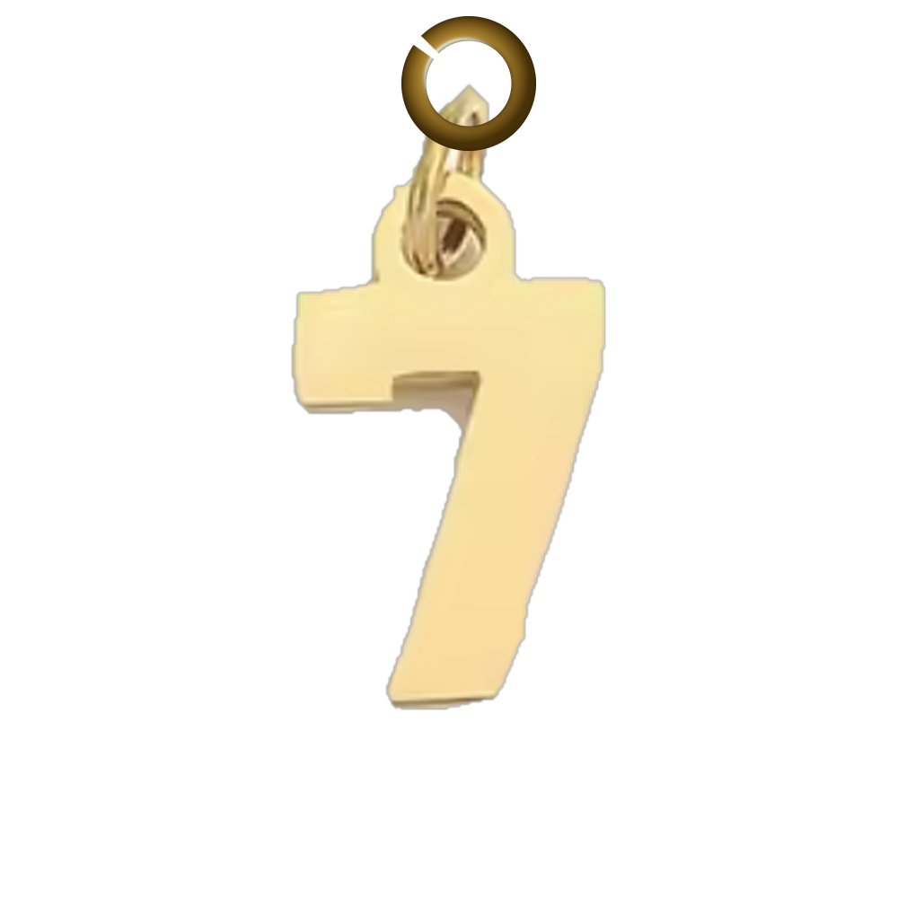Block Number Charm - 7 charm with jump ring