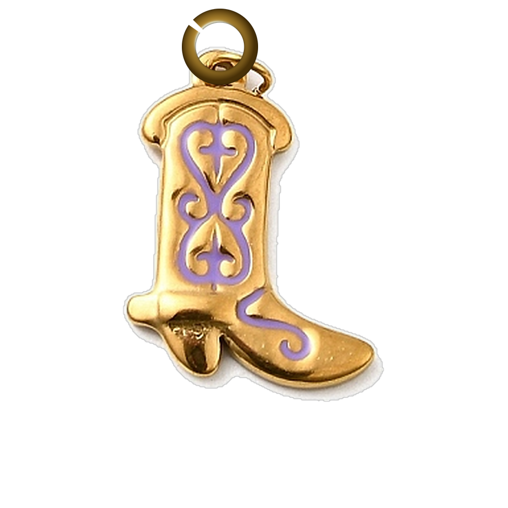Cowboy Boot Charm - Lavender charm with jump ring
