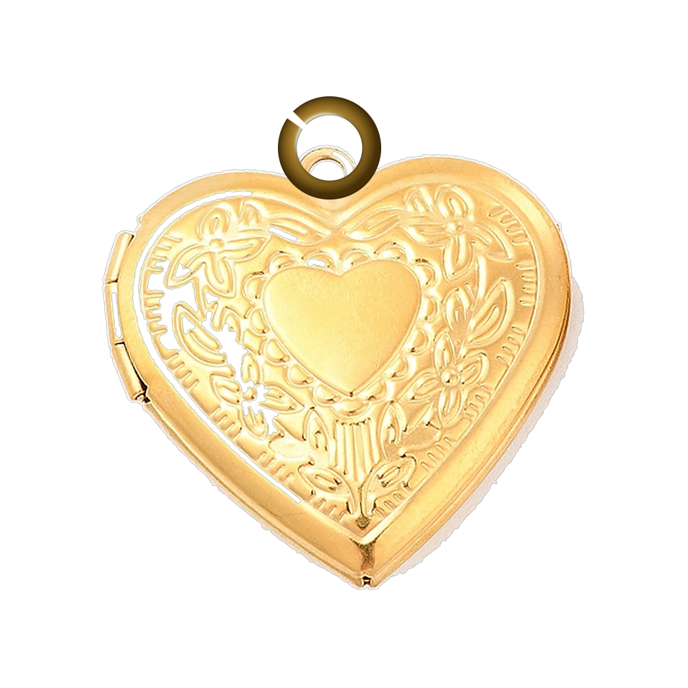 Heart Locket Charm charm with jump ring