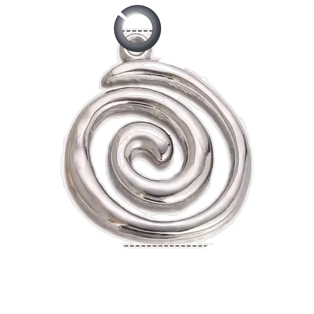 Spiral Charm - Silver charm with jump ring