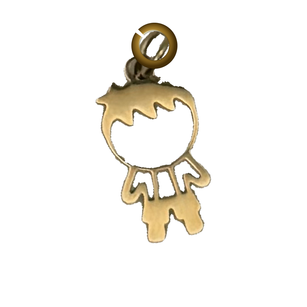 Gold Kid Charm - Boy charm with jump ring