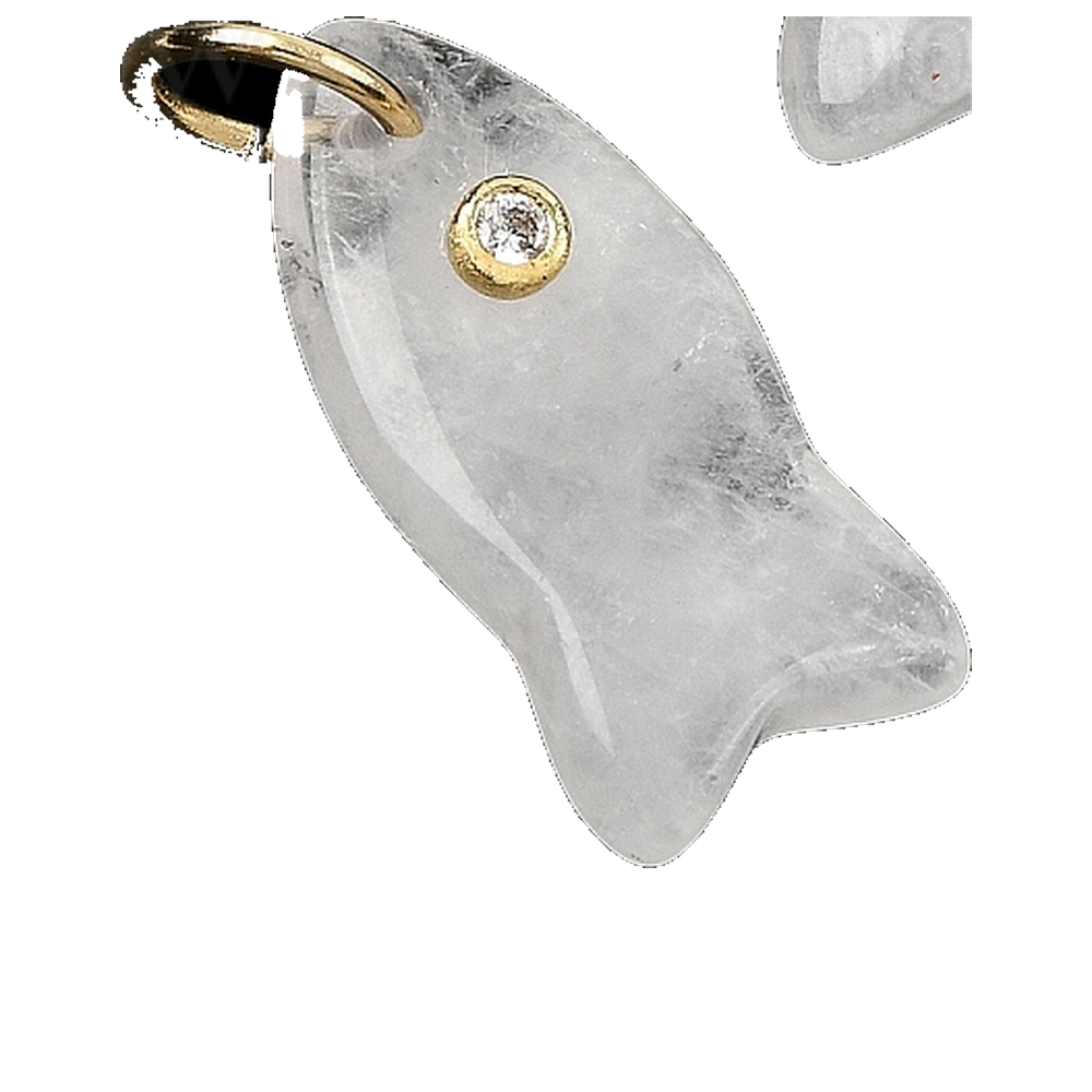 Charm - Rock Crystal Fish Charm