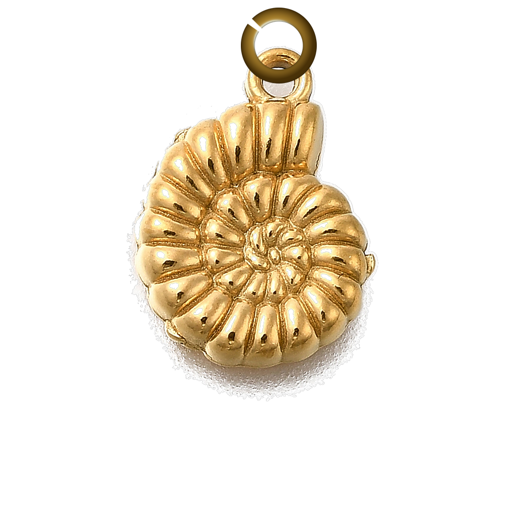 Nautilus Shell Charm - Gold charm with jump ring