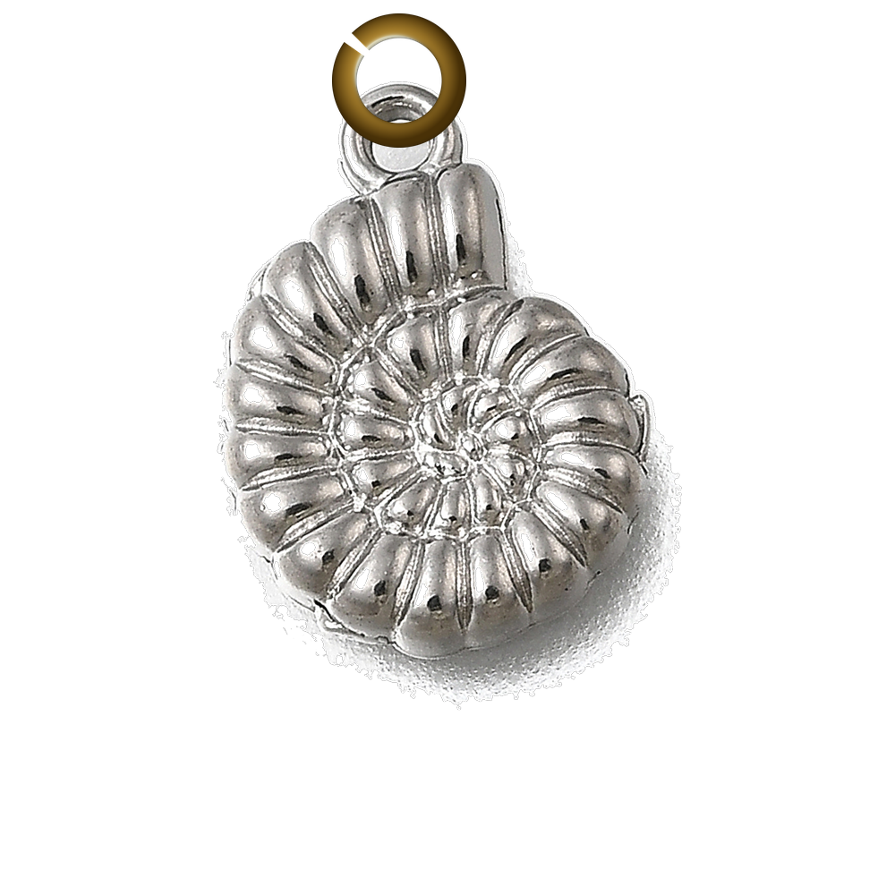 Nautilus Shell Charm - Silver charm with jump ring