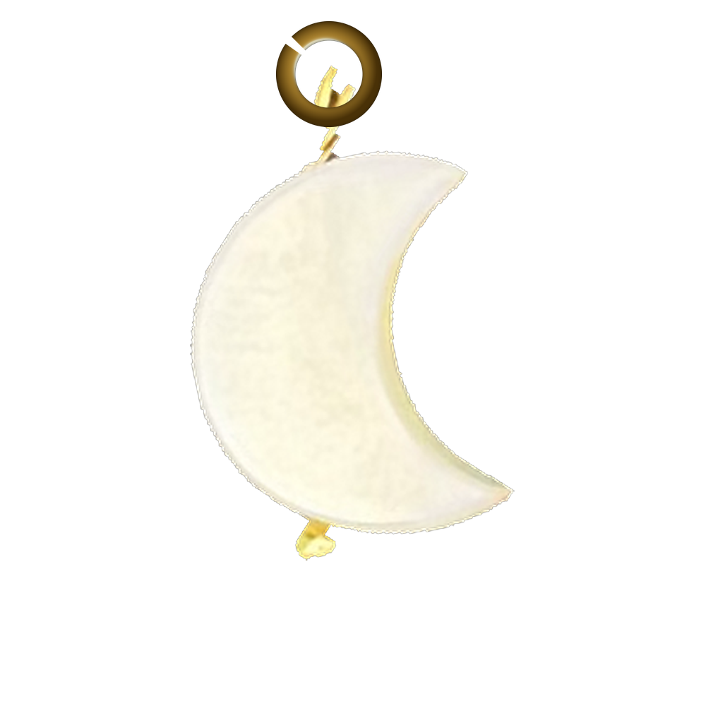 Mother of Pearl Moon Charm - Gold charm with jump ring