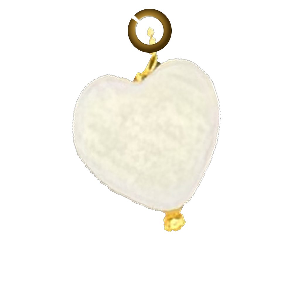 Mother of Pearl Small Heart Charm - Gold charm with jump ring