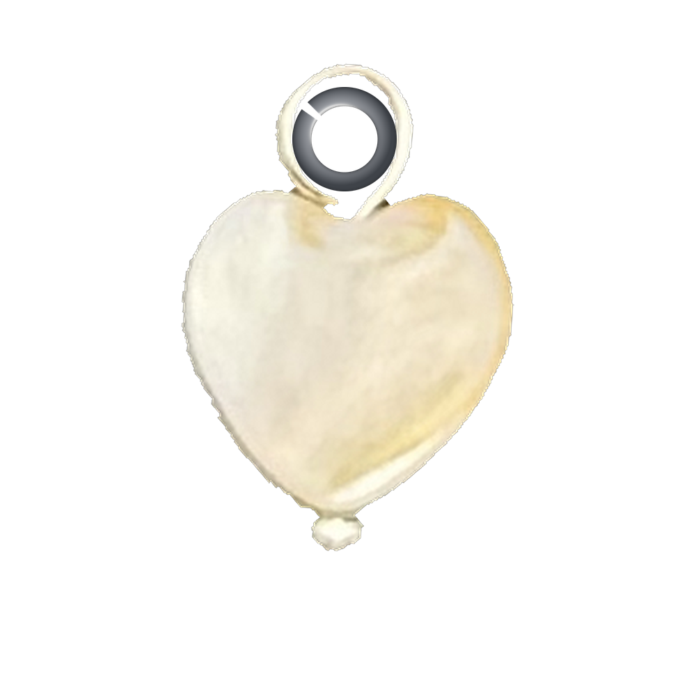 Mother of Pearl Small Heart Charm - Silver charm with jump ring