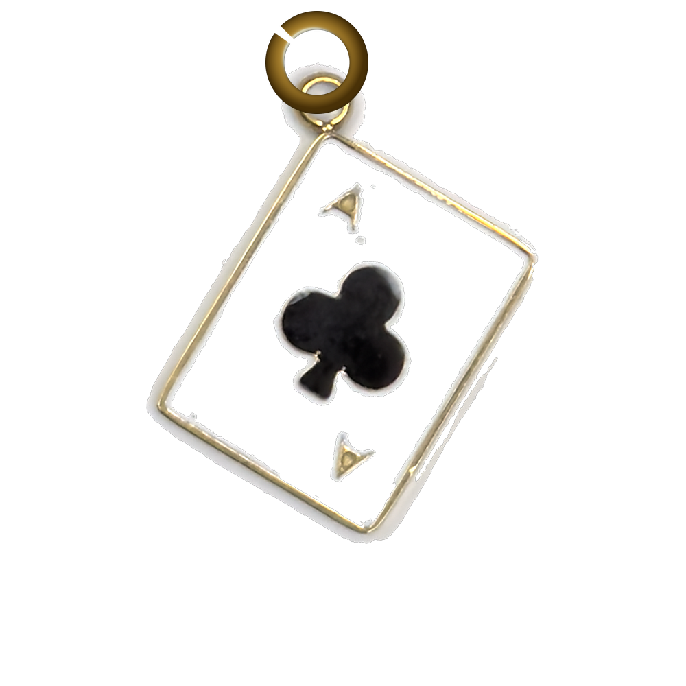 Playing Card Charm - Ace of Clubs charm with jump ring
