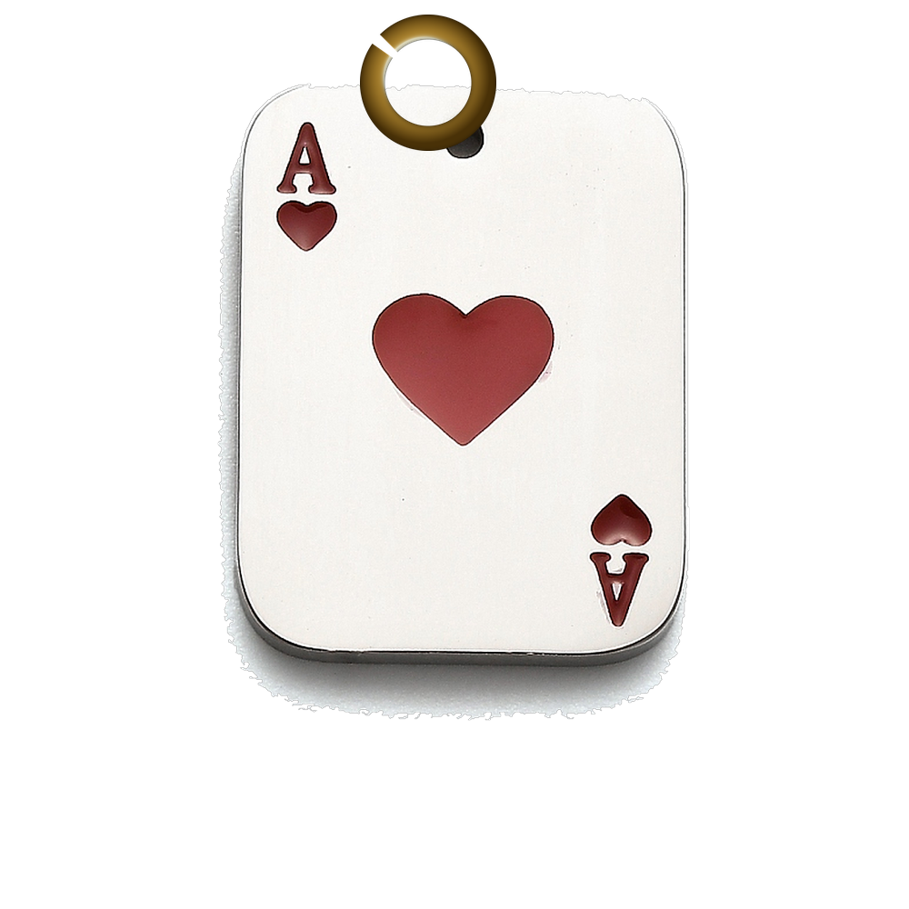 Ace of Hearts Charm - Red charm with jump ring