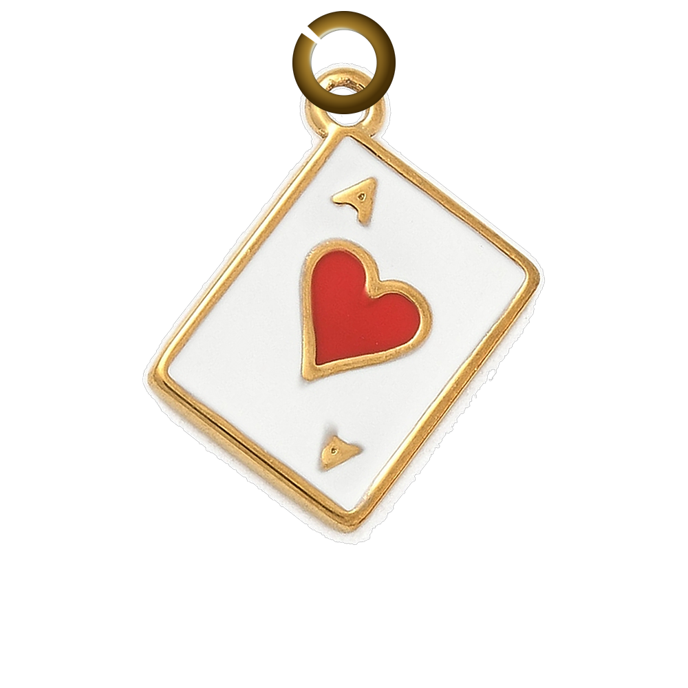 Ace of Hearts Charm charm with jump ring