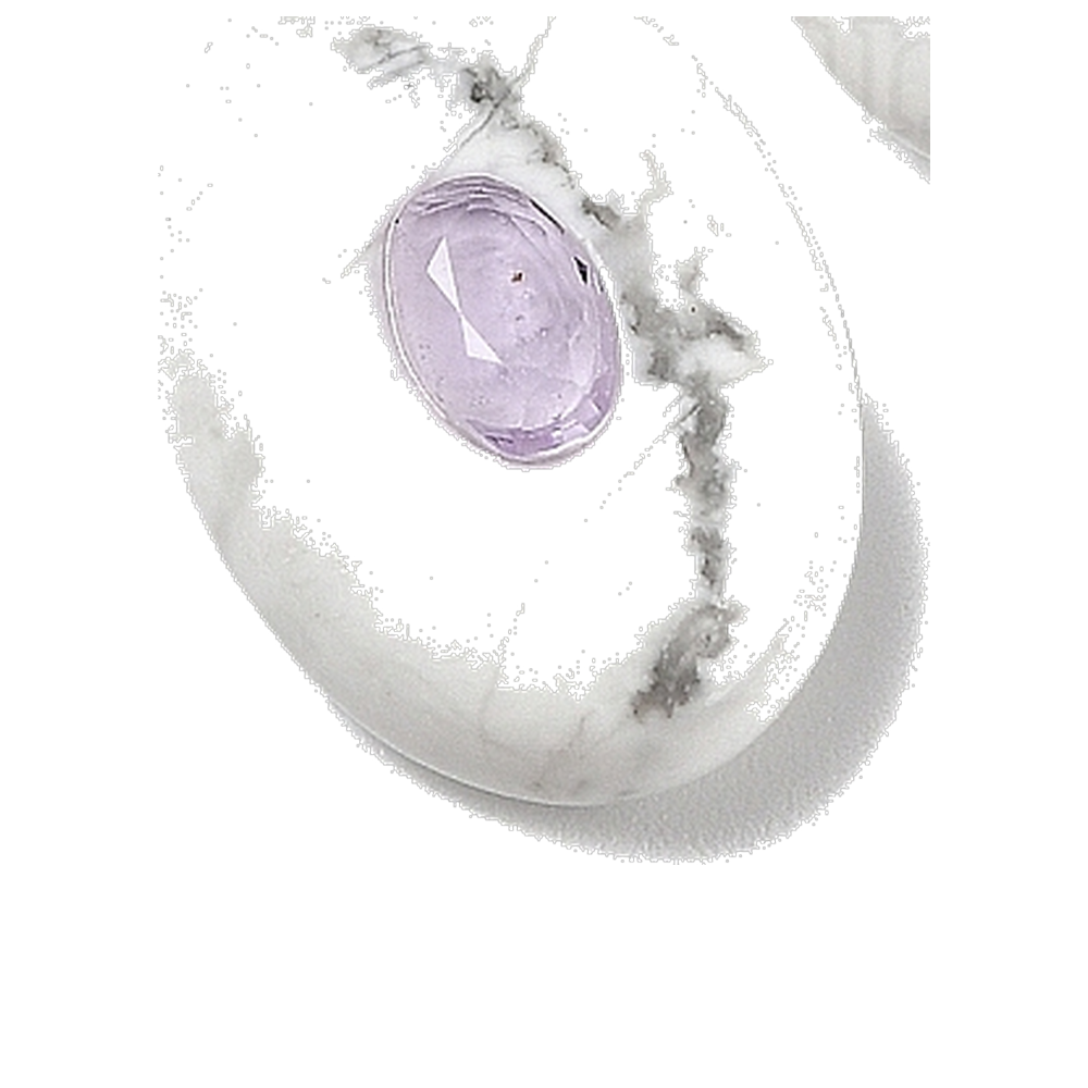 Charm - Oval Stone Charm - Howlite