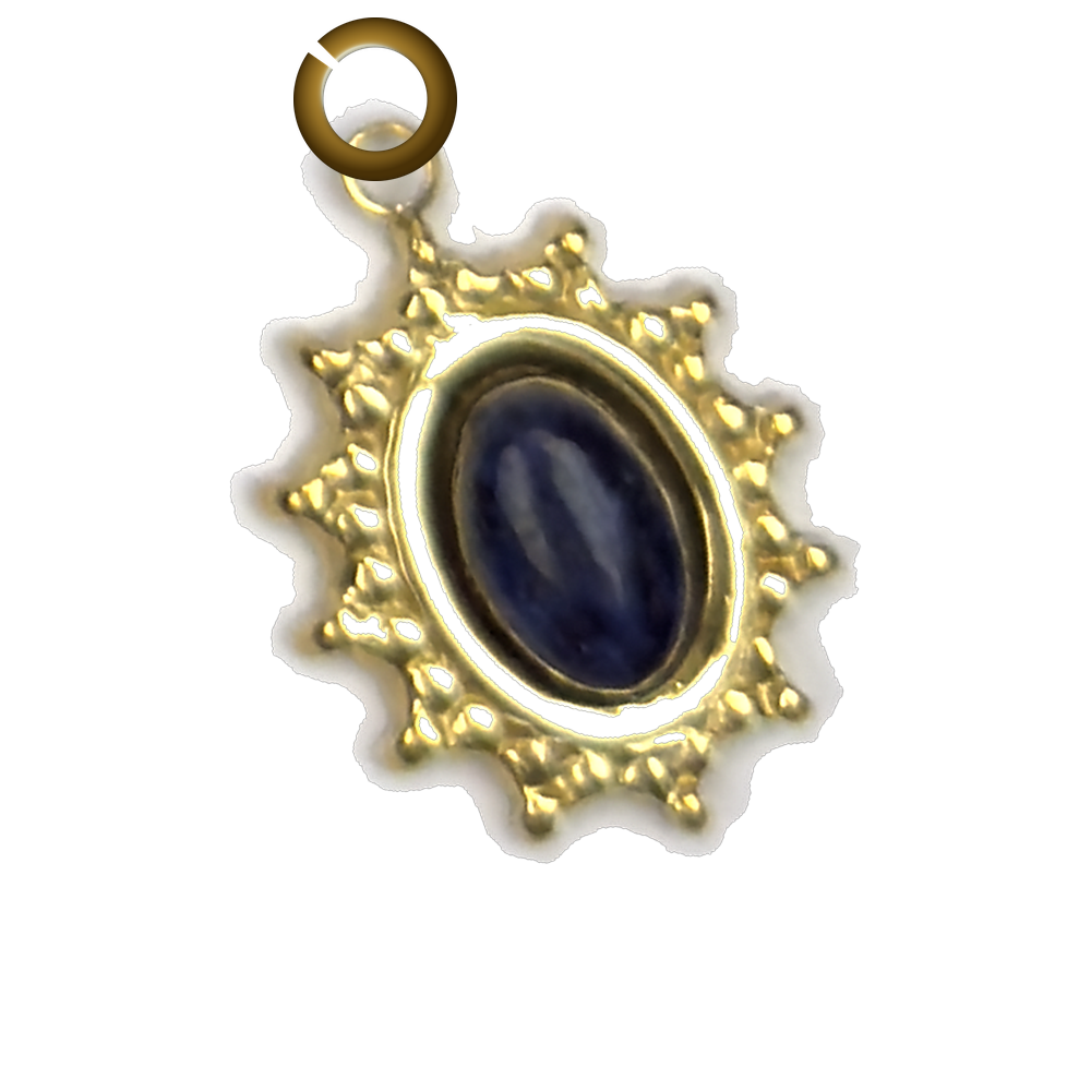 Sunburst Stone Charm - Lapis Lazuli charm with jump ring