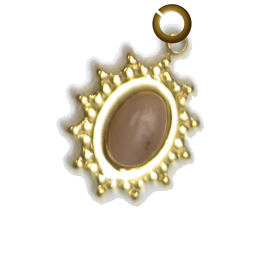 Sunburst Stone Charm - Sunstone charm with jump ring