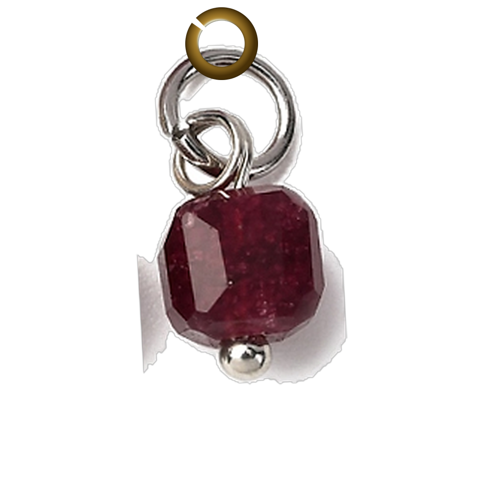 Cube Stone Charm - Burgundy charm with jump ring