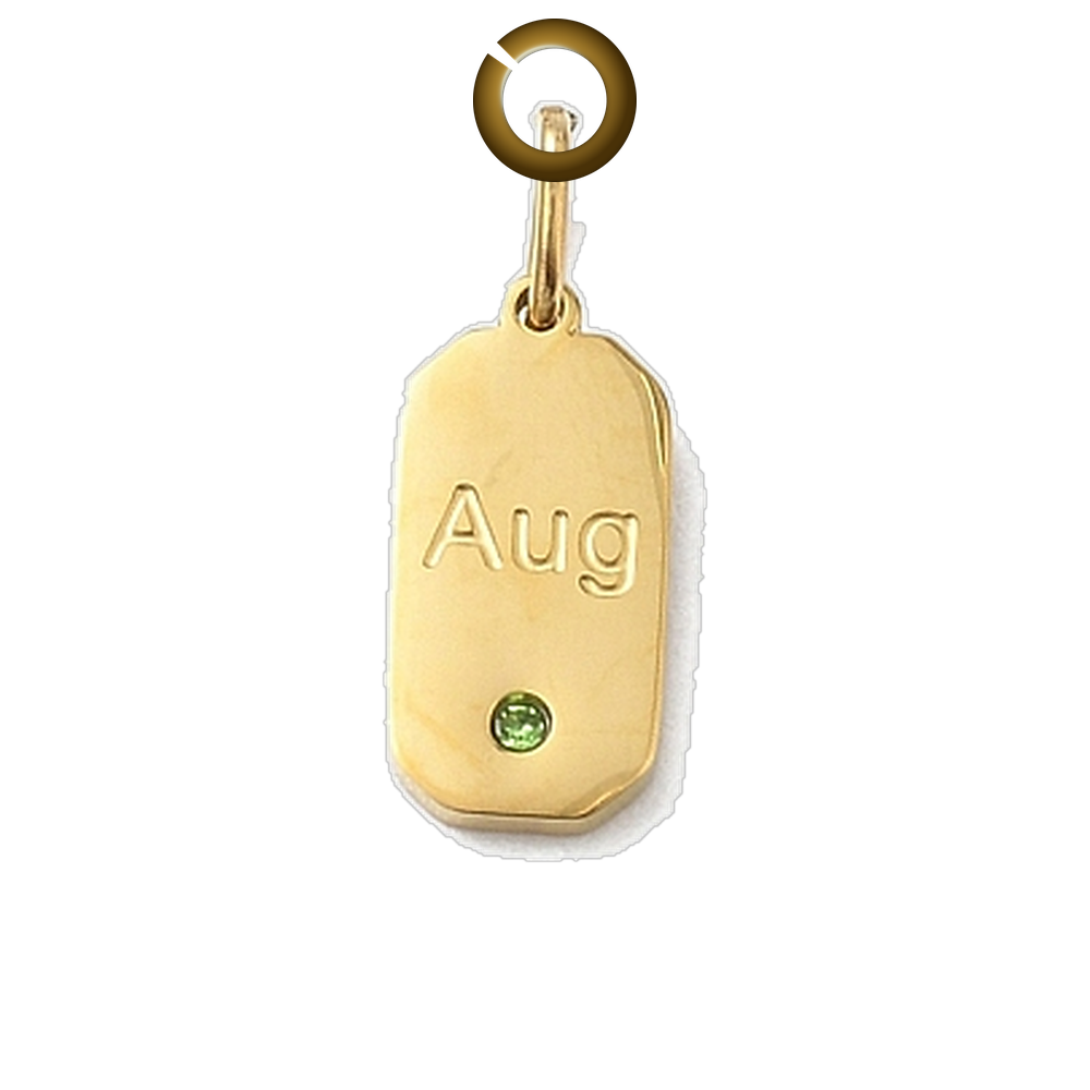 Month Birthstone Charm - Aug charm with jump ring