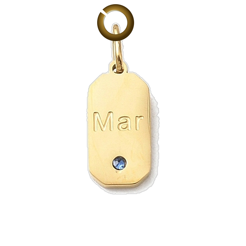 Month Birthstone Charm - Mar charm with jump ring