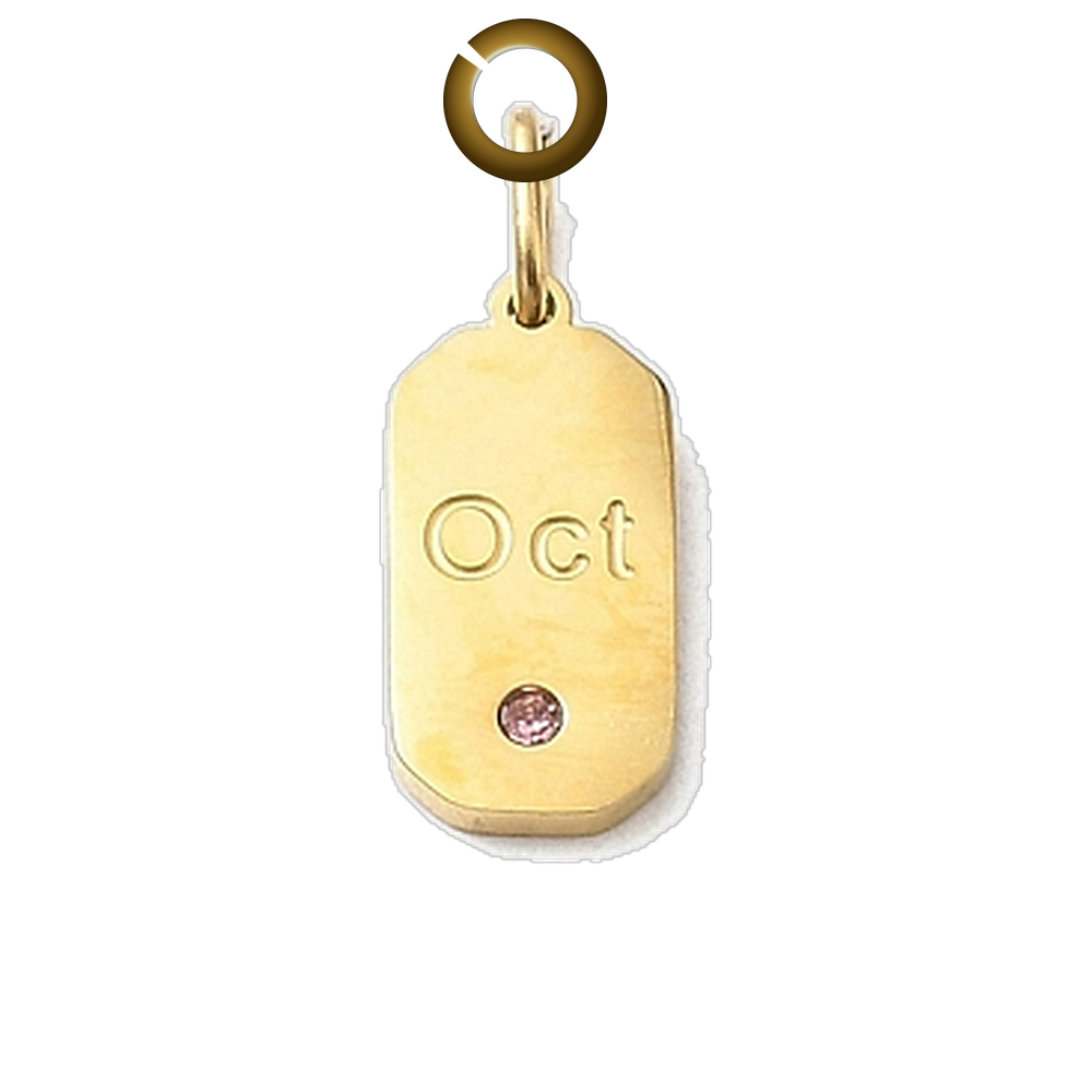 Month Birthstone Charm - Oct charm with jump ring