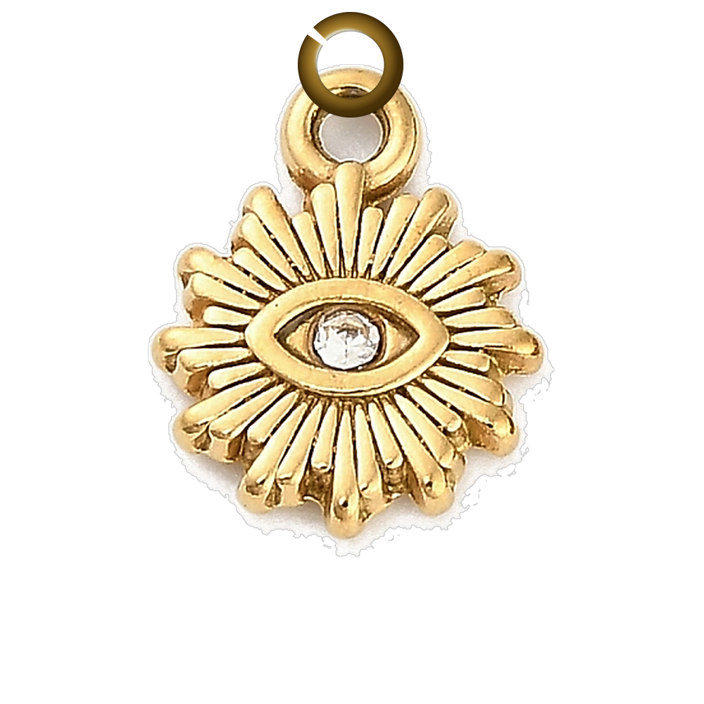 Sunburst Evil Eye Charm charm with jump ring