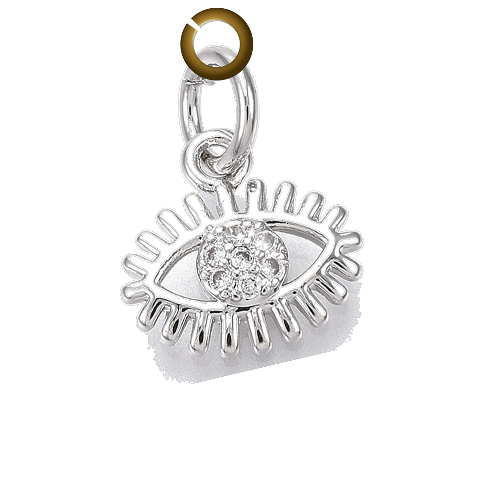 Eyelash Evil Eye Charm charm with jump ring