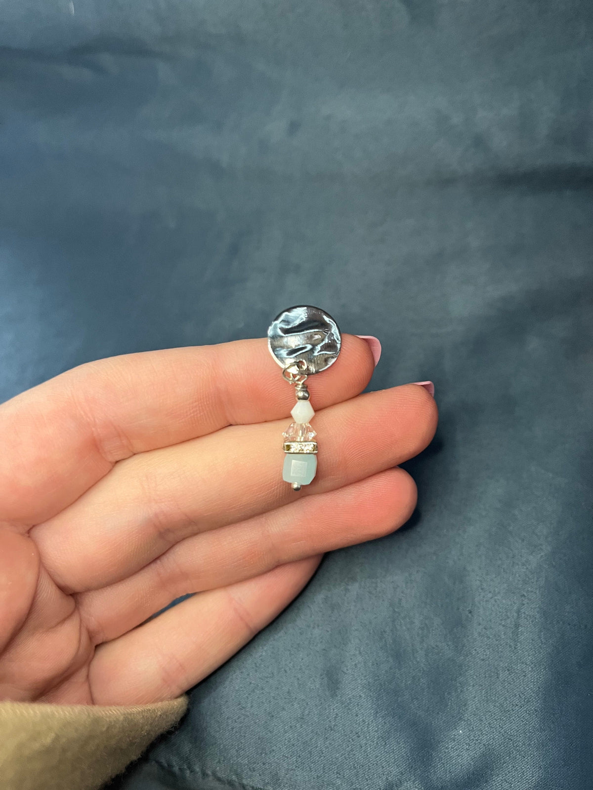 Elegant Blue & Silver Earrings | Women's Earrings | Earrings for Her | Work Earrings | Minimalistic Earrings | Sparkle Sexy Blue Earrings