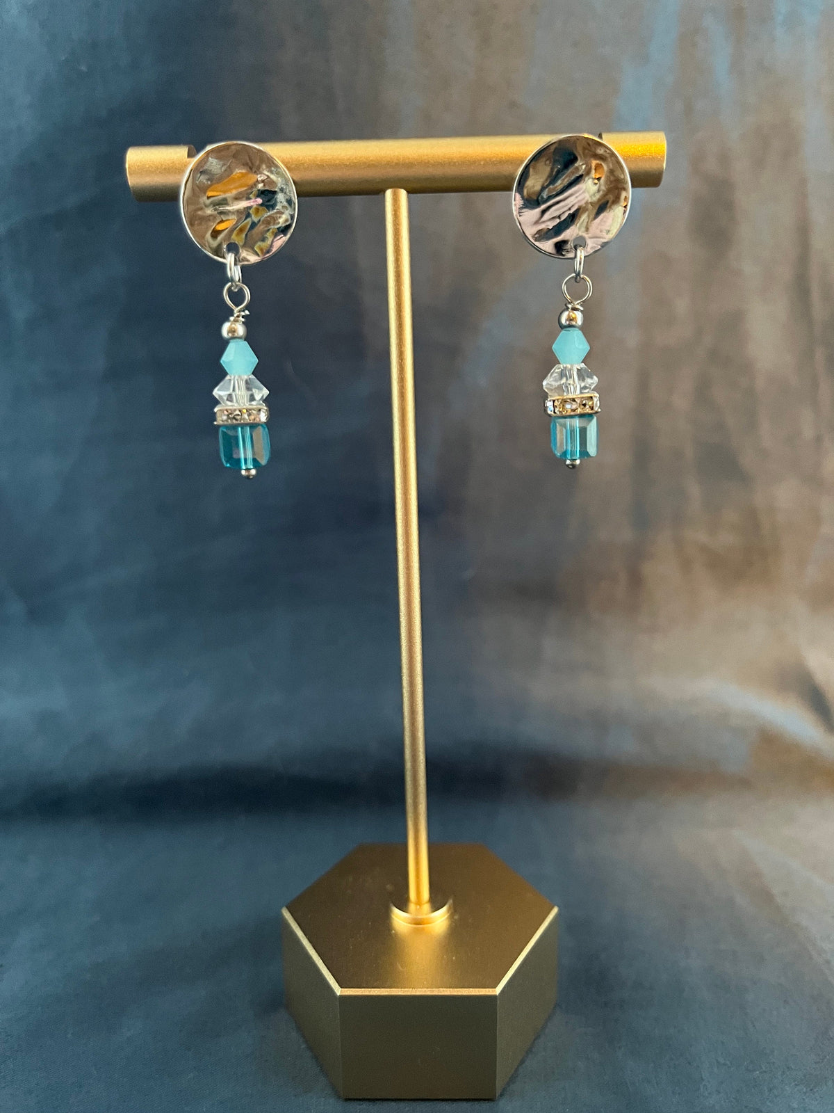 Elegant Blue & Silver Earrings | Women's Earrings | Earrings for Her | Work Earrings | Minimalistic Earrings | Sparkle Sexy Blue Earrings