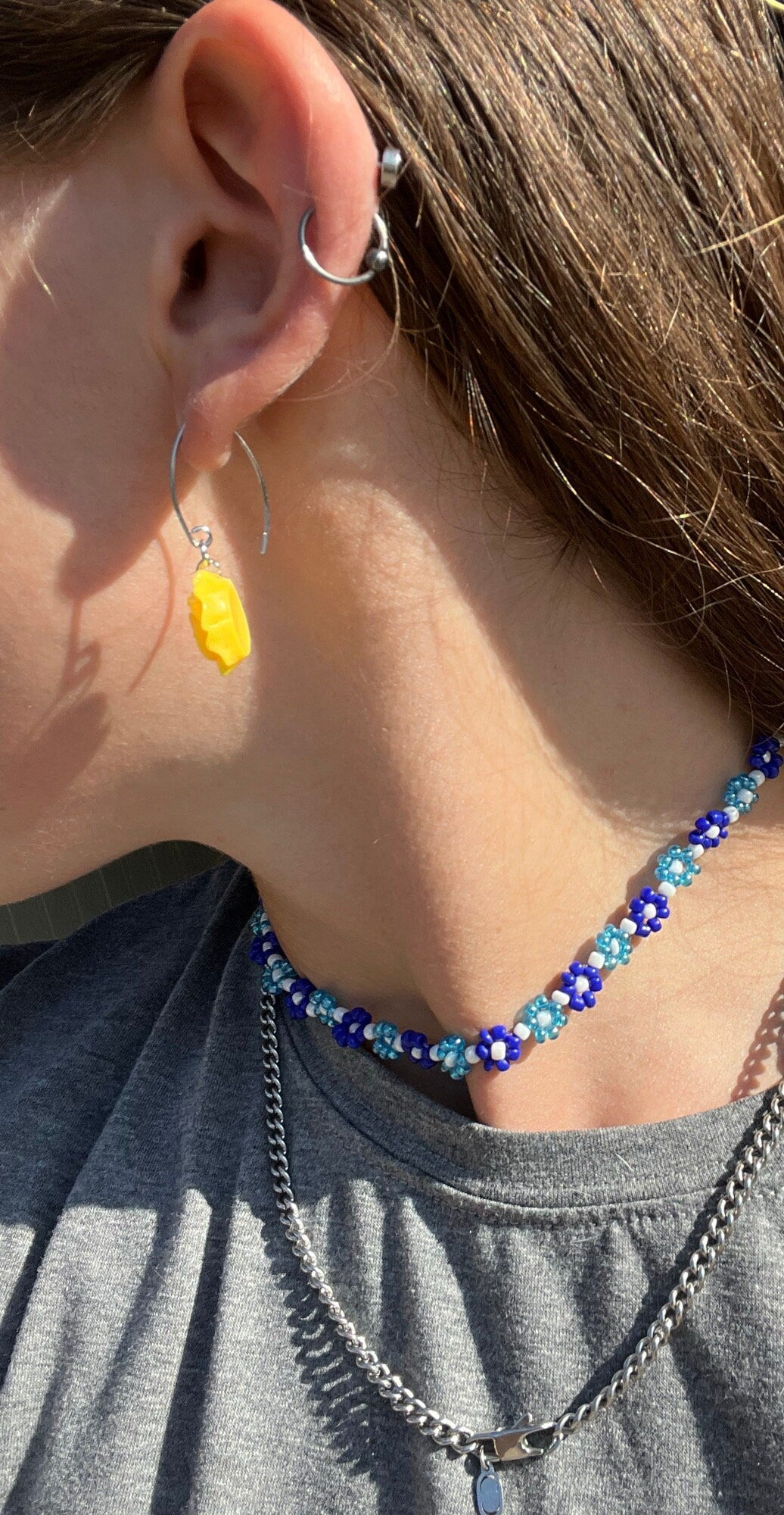Acrylic Flower Dangle Earrings | Summer Colorful Flower Earrings | Rose Earrings Angled | Gifts for Women | Rainbow Flowers | Huggie Hoops |
