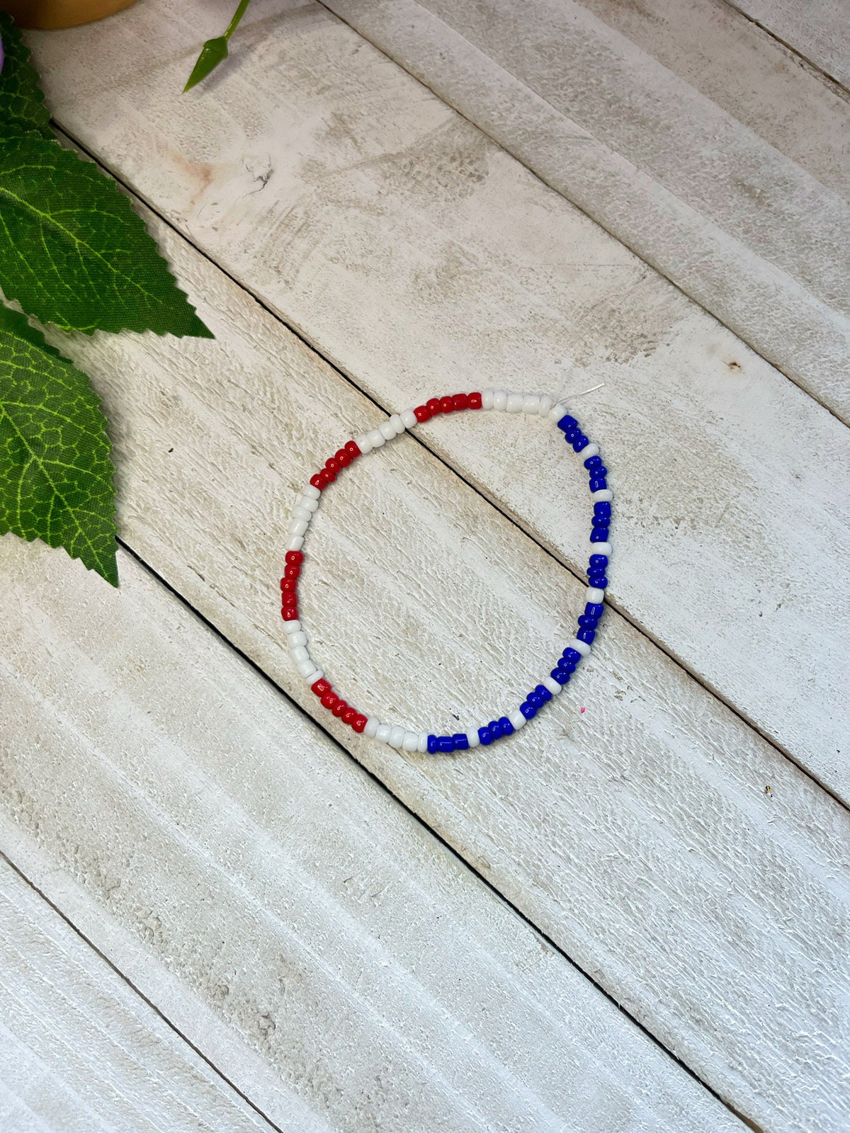 BRACELET Independence Day | 4th of July Accessories | Red White & Blue Bracelet | American Flag Seed Bead Bracelet | Gifts for Kids Adults |