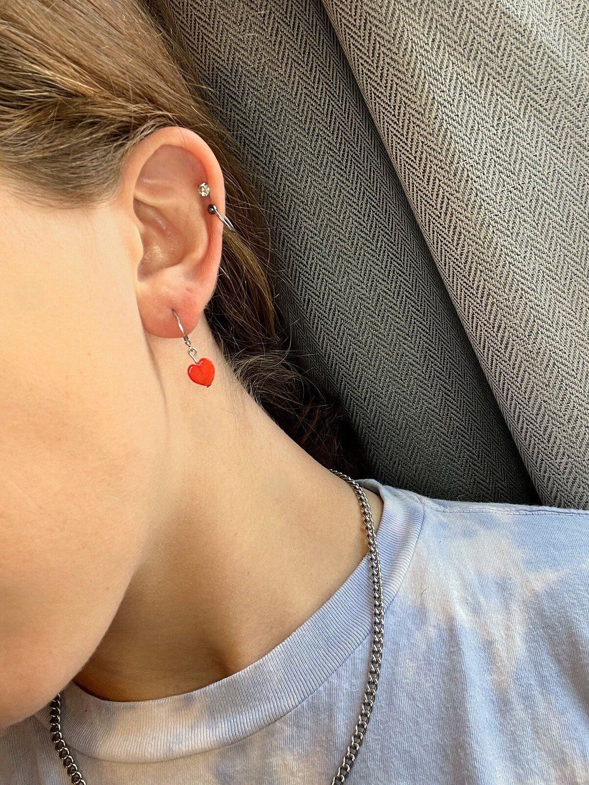 Pearl Huggie Hoop Earrings | Minimalist Pearl Earrings for Women | Heart Shaped Pearls | Simple Huggies Layered Earrings | Pearl Drop |