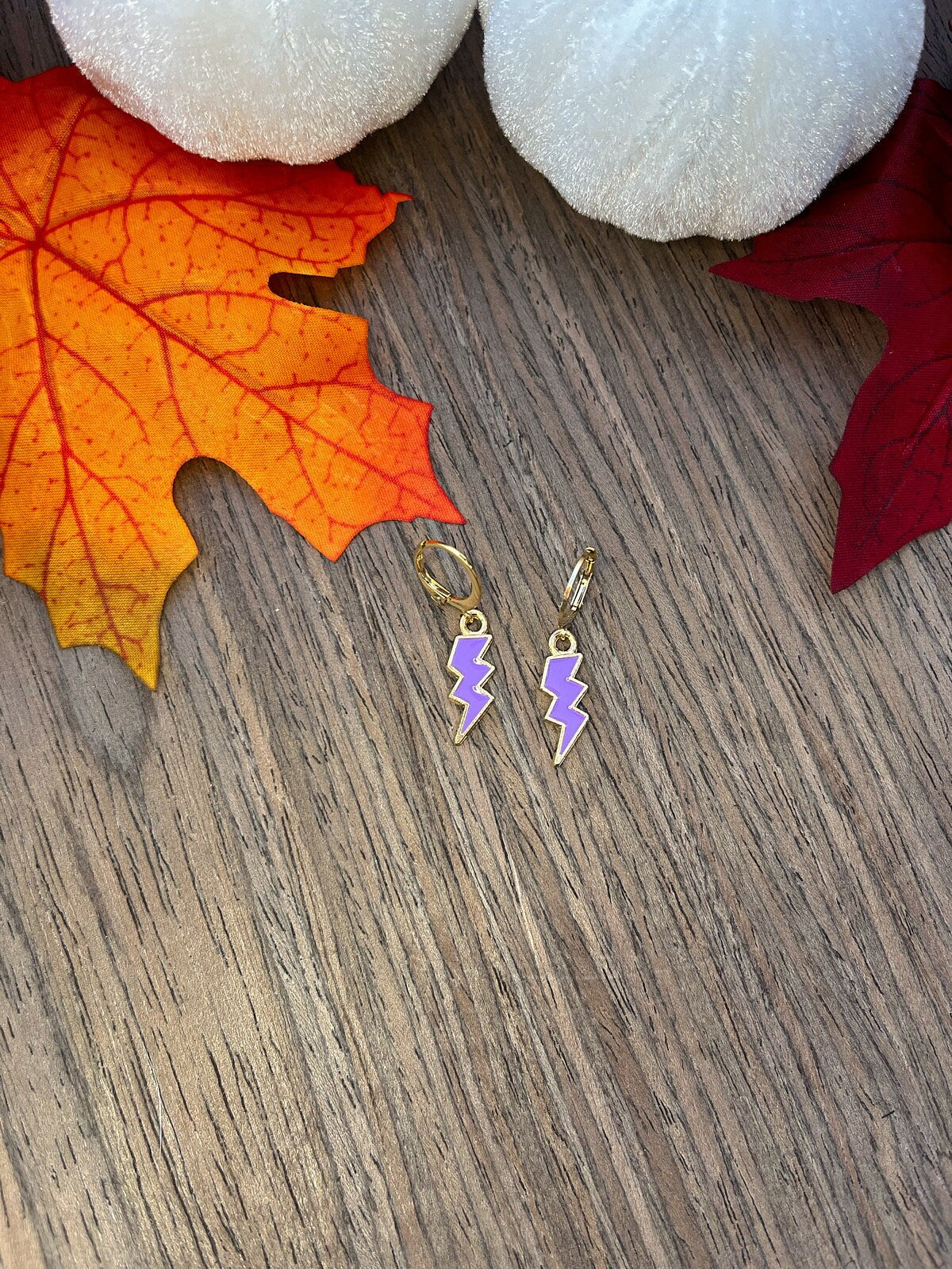 Lightning Bolt Huggie Hoop Earrings | Small Lightning Bolt Earrings | Minimal Simple Y2K Inspo | Trendy Chic Stackable Earrings | Game Day |