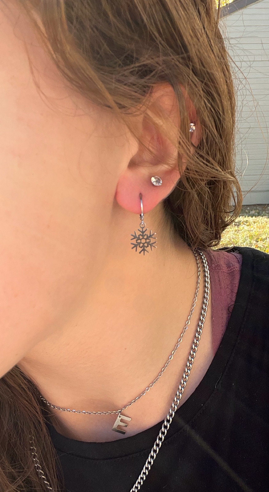 Stainless Steel Gingerbread or Snowflake Huggie Hoop Earrings | Winter Christmas Holiday Minimalist Earrings | Stackable Joyful Cheer |