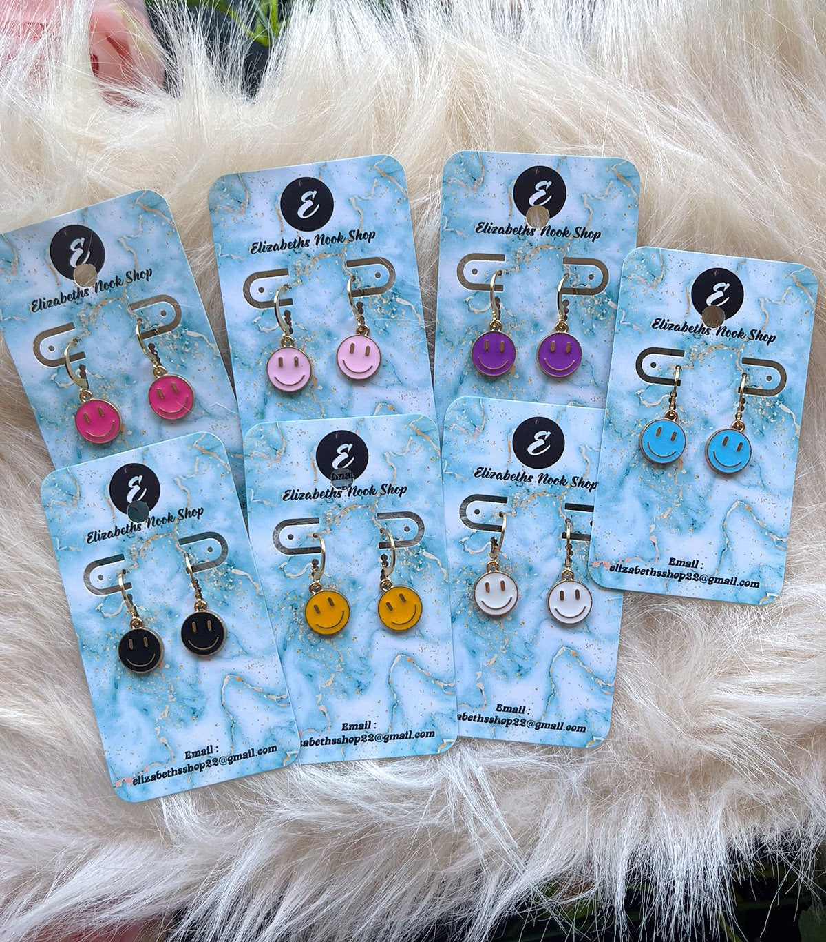 Smiley Face Huggie Hoop Earrings | Smiling Face Gold Huggies | Charm Dainty Huggie Hoop | Minimal Colorful Stackable Earrings |