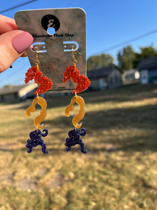 Sanderson Sister Inspired Earrings | Acrylic Earrings | Glotter Acrylic Earrings | Halloween Earrings | Dangle Acrylic Earrings |