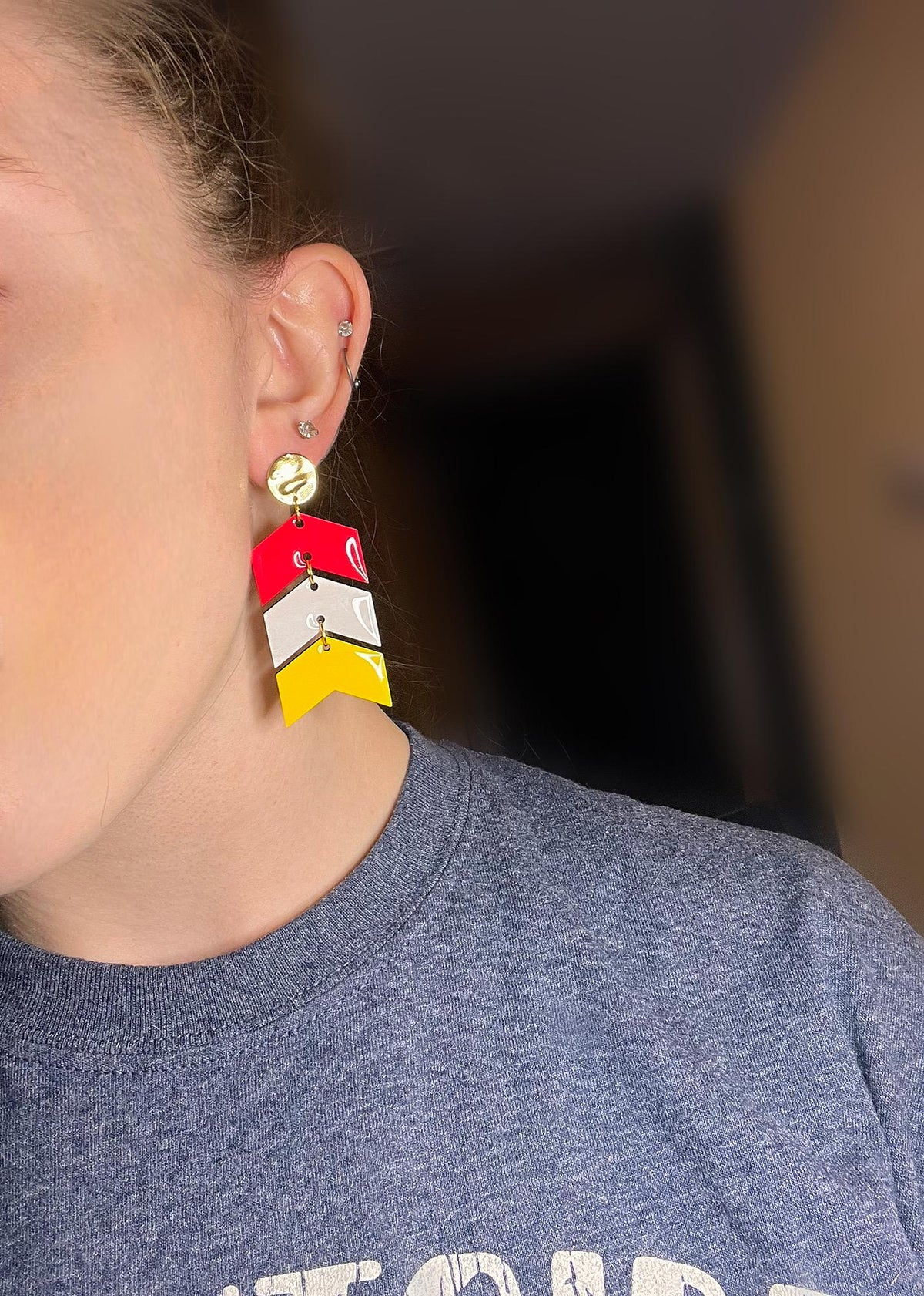 Chiefs Inspired Wood Arrow Earrings | Wooden Lightweight Earrings | Kansas City | Arrow Earrings | KC Local | Game Day Earrings |