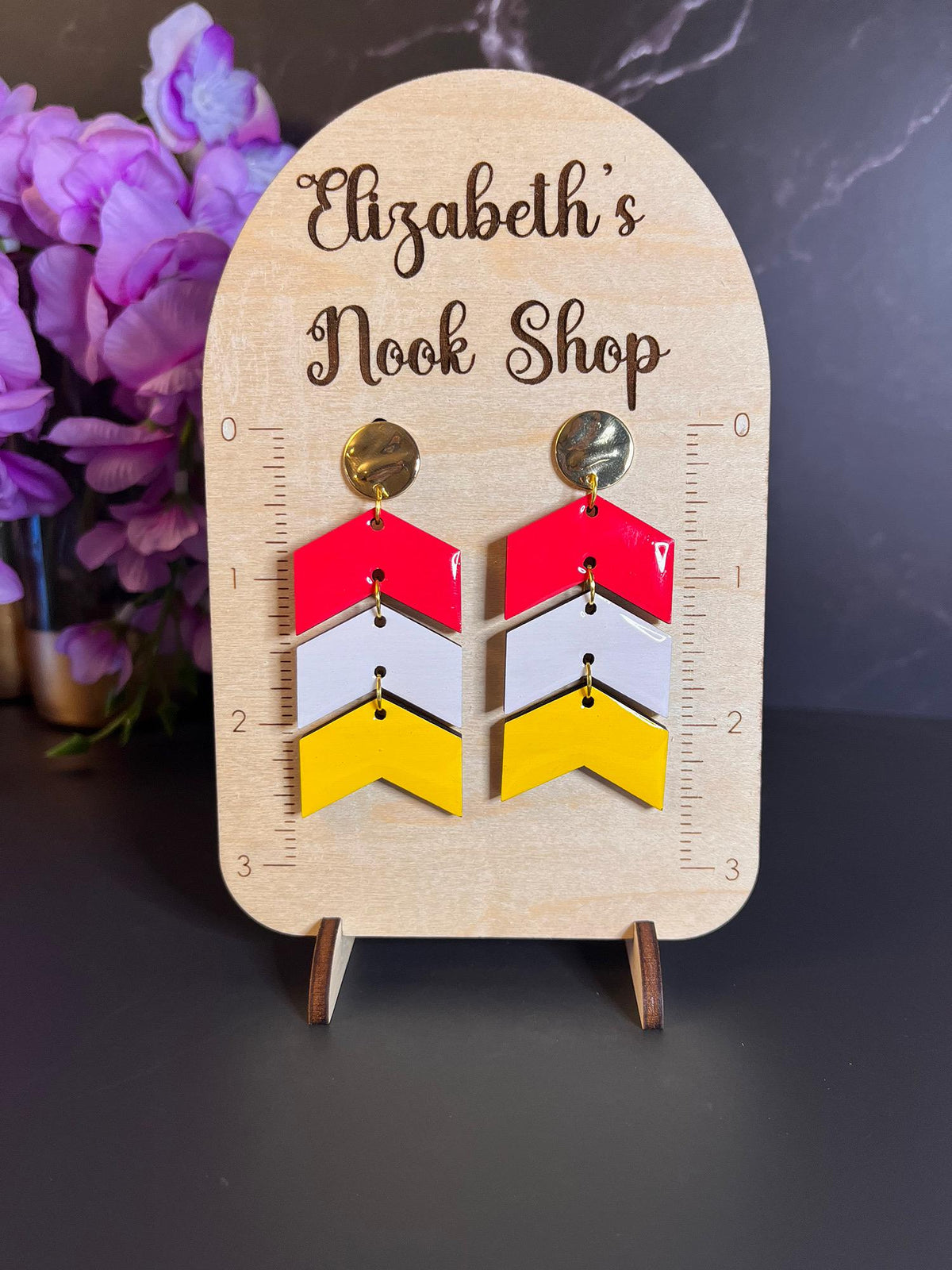 Chiefs Inspired Wood Arrow Earrings | Wooden Lightweight Earrings | Kansas City | Arrow Earrings | KC Local | Game Day Earrings |